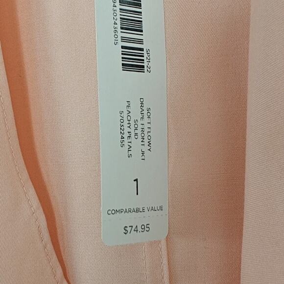 Chico's Soft Drape Front Jackets Lot Size Medium / 1 Green Peach Drawstring NWT - Picture 12 of 16